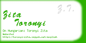 zita toronyi business card